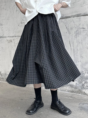 Black And White Plaid Maxi Skirt