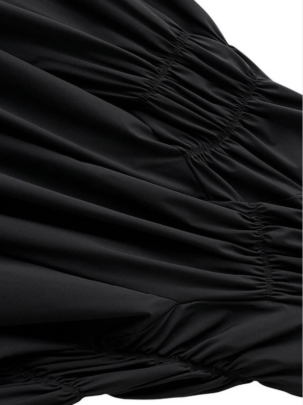Black Crepe Maxi Skirt