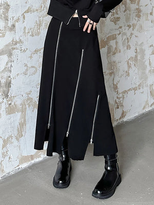 Black Maxi Skirt With Slits On Both Sides