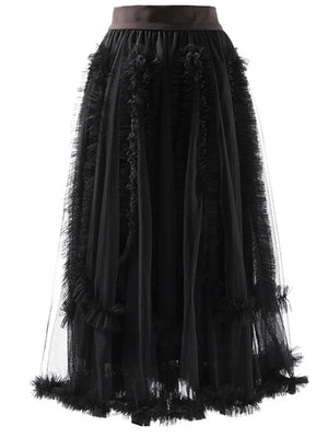 Black Net Maxi Skirt