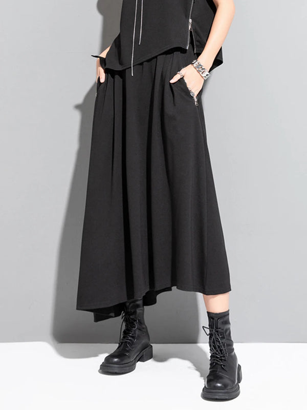 Black Straight Maxi Skirt