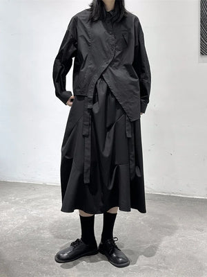Black Viscose Maxi Skirt