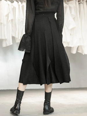 Black Wool Maxi Skirt