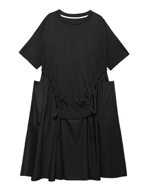 Long Black Short Sleeve Dress
