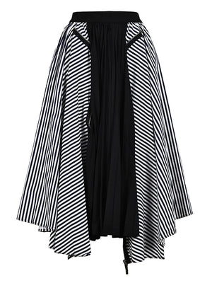Maxi Black And White Striped Skirt