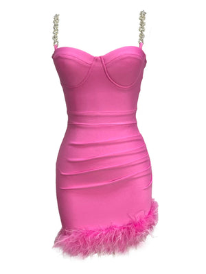 Pink Mini Dress Strap