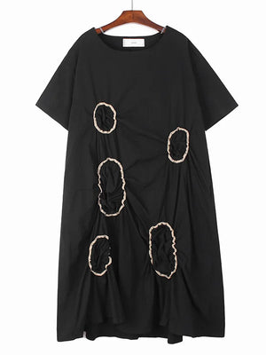 Short Sleeve Black Long Dress