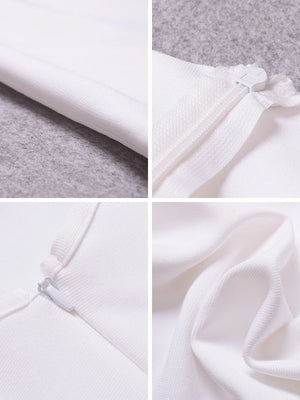 White Open Back Midi Dress
