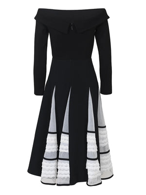 Black Sequin Long Sleeve Dress