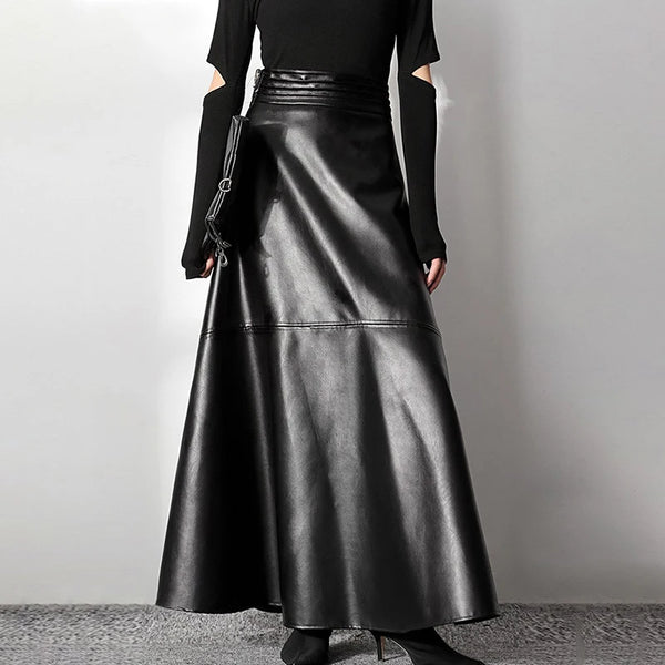 A Line Black Maxi Skirt