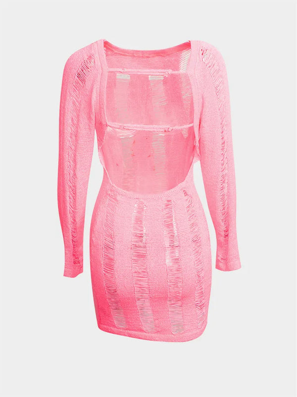 Backless Pink Mini Dress