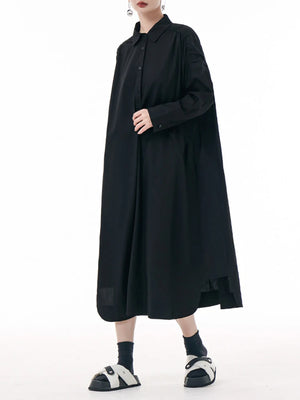 Bell Sleeve Long Black Dress