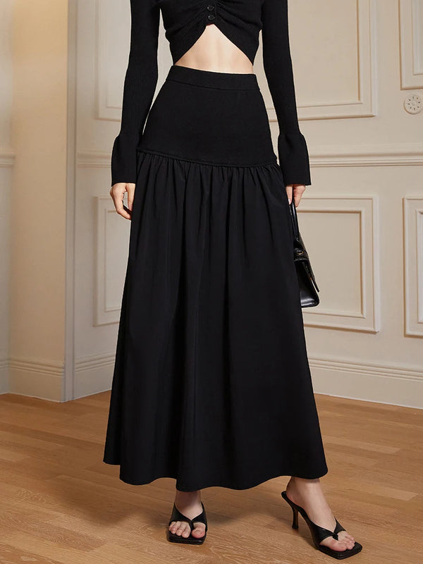 Black A Line Maxi Skirt