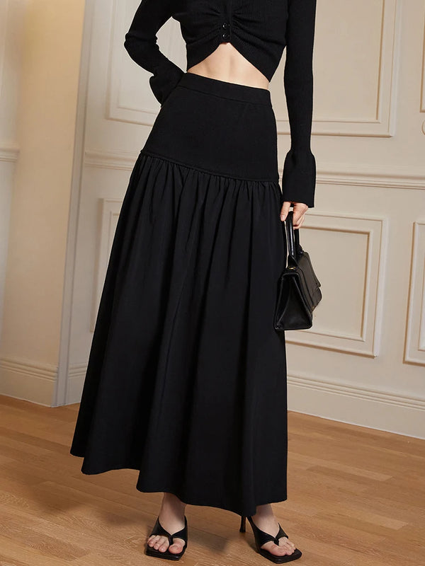 Black A Line Maxi Skirt