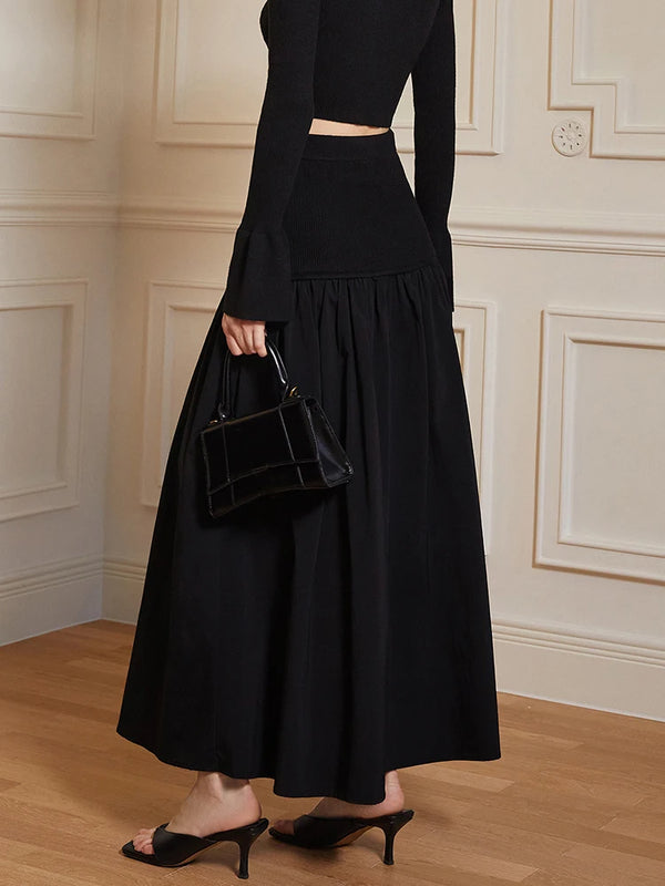 Black A Line Maxi Skirt