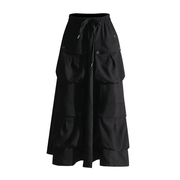 Black Casual Maxi Skirt