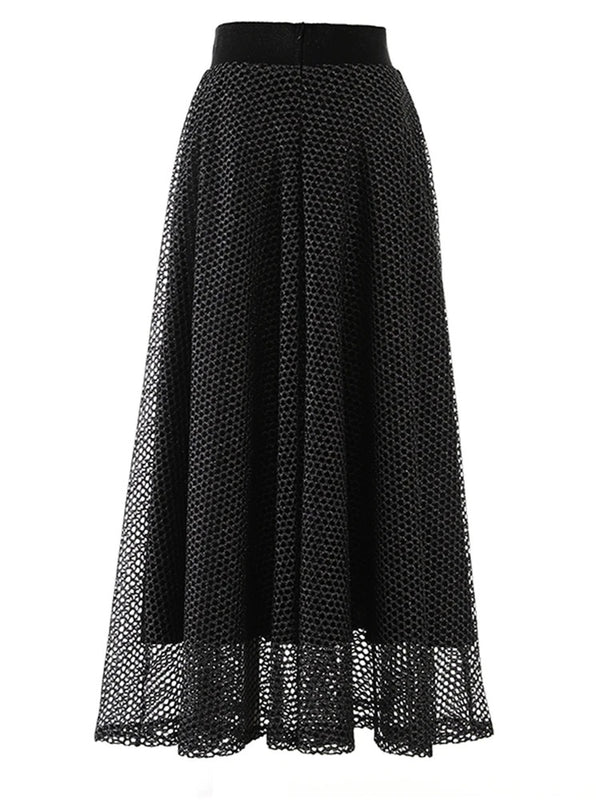 Black Double Split Maxi Skirt