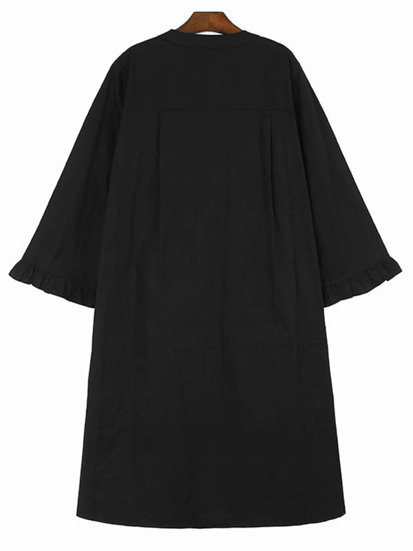 Black Dress Midi Long Sleeve