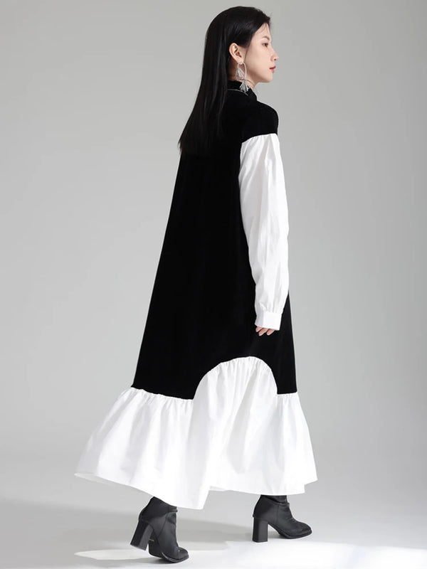 Black Long High Neck Dress