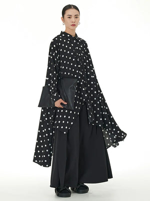 Midi Shirt Black Long Sleeve Dress