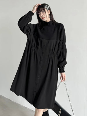 Black Long Sleeve Birthday Dress