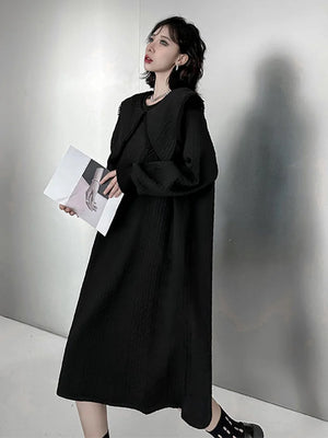 Black Long Sleeve Dress With Collar