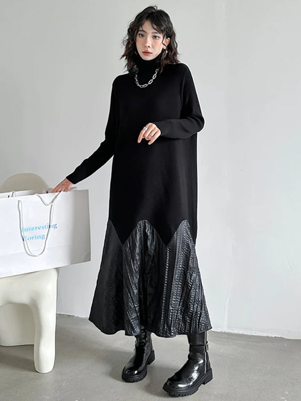 Black Long Sleeve Knit Dress