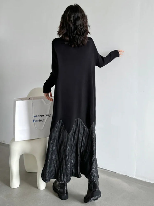 Black Long Sleeve Knit Dress