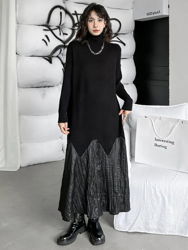 Black Long Sleeve Knit Dress