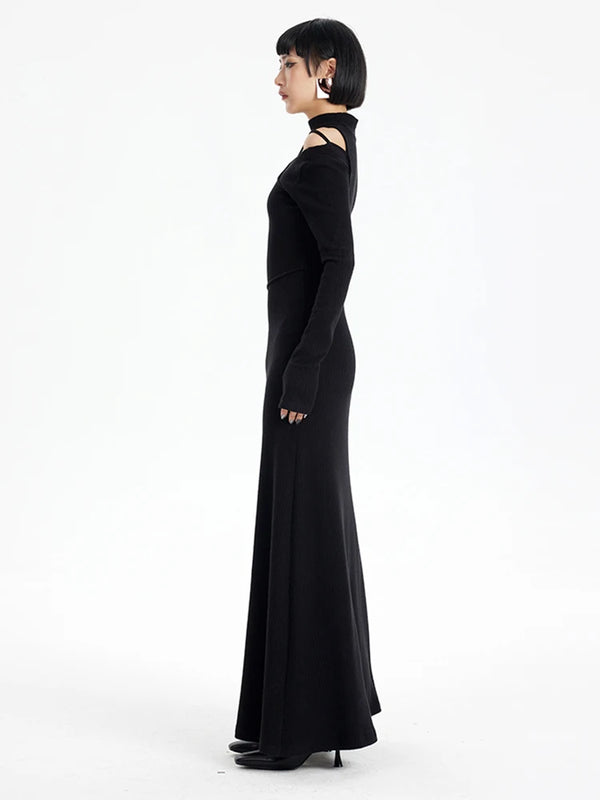 Black Long Sleeve Maxi Dress Formal