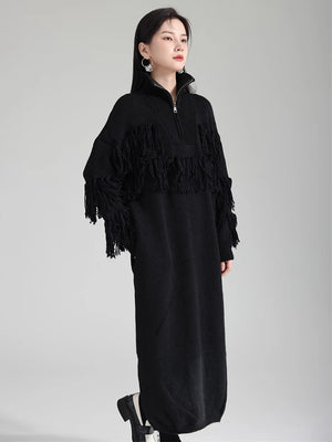 Black Long Sleeve Vintage Dress