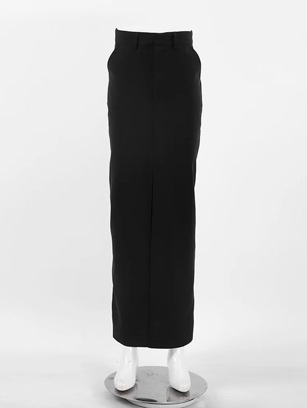 Black Maxi Slit Skirt