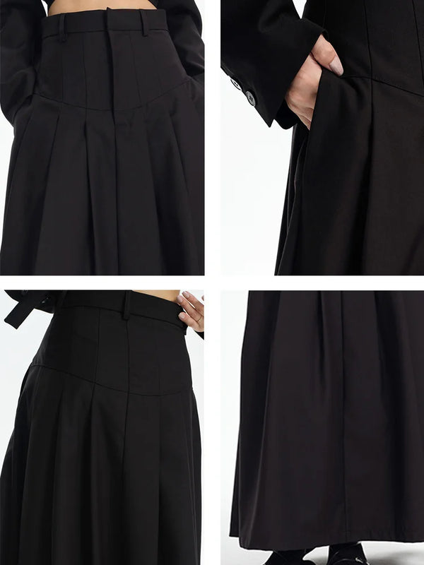 Black Rayon Maxi Skirt