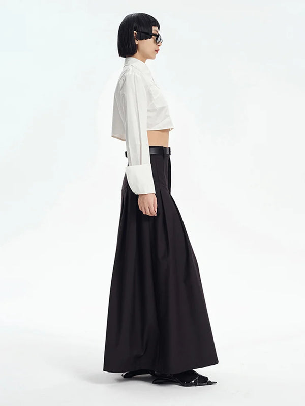 Black Rayon Maxi Skirt