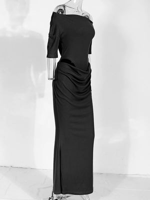 Black See Through Long Sleeve Dress