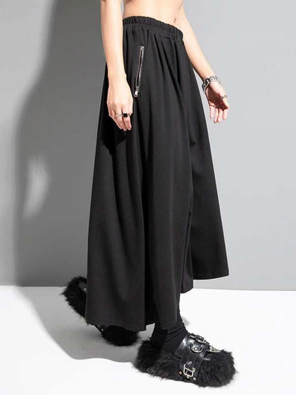 Black Straight Maxi Skirt