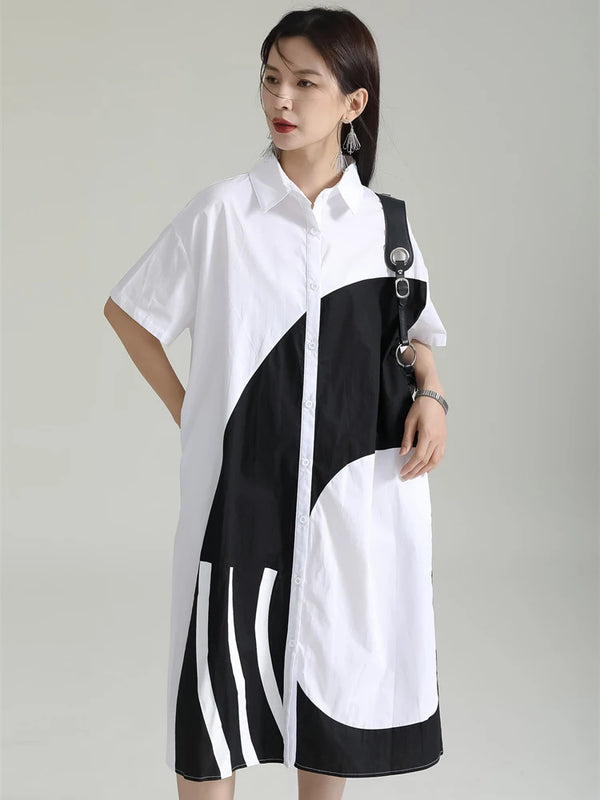 Black & White Midi Dress