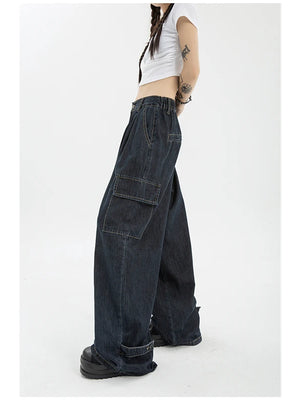 Blue Y2k Wide Leg Jeans