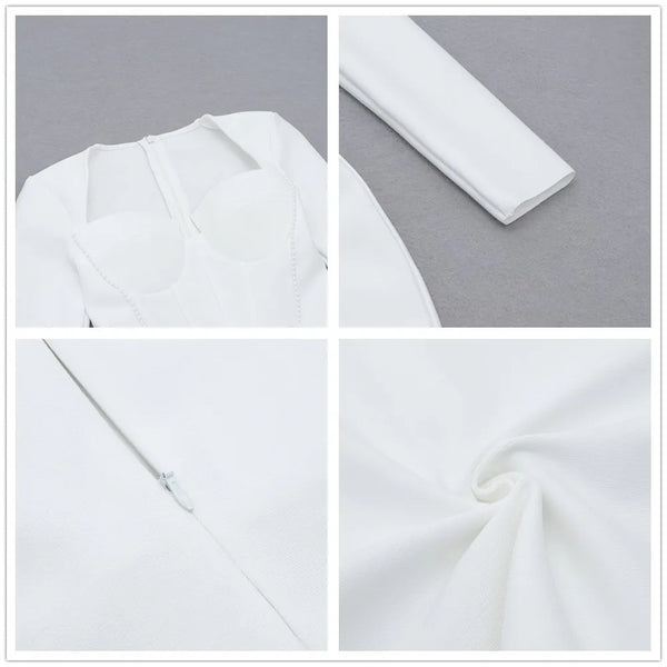 Bodycon Midi White Dress