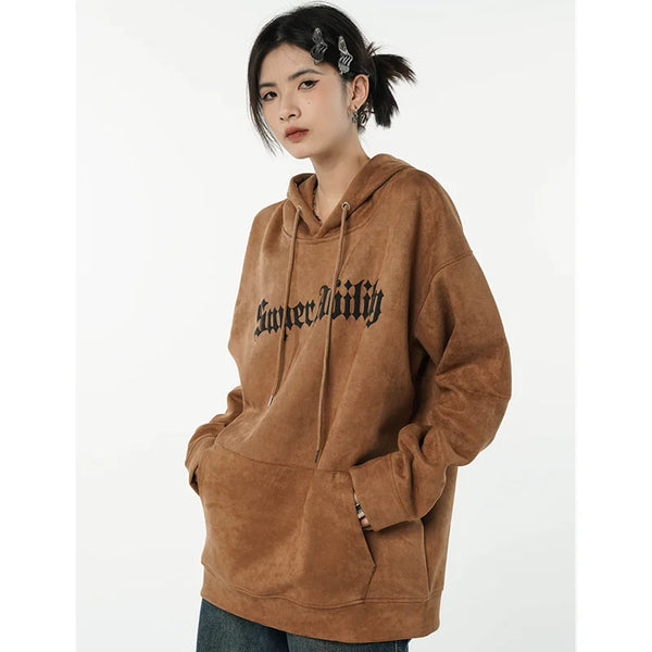 Brown hoodie Y2K