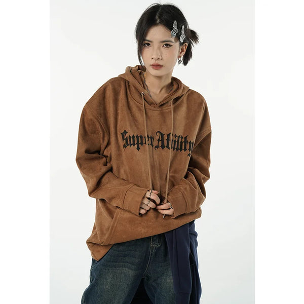 Brown hoodie Y2K