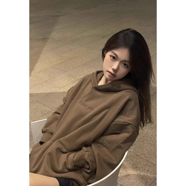 Brown Stylish Y2K hoodie
