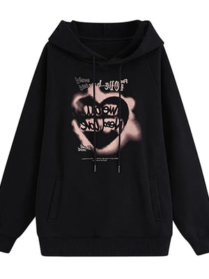 Cropped black hoodie New Y2K