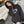 Cropped Y2K hoodie black