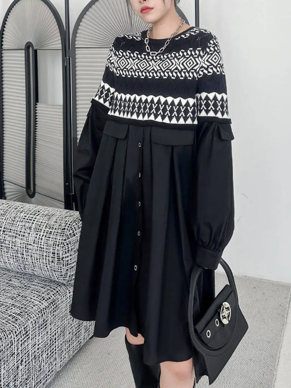 Cute Long Sleeve Black Dresses