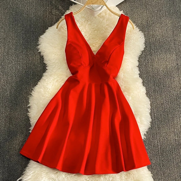 Deep Red Mini Dress