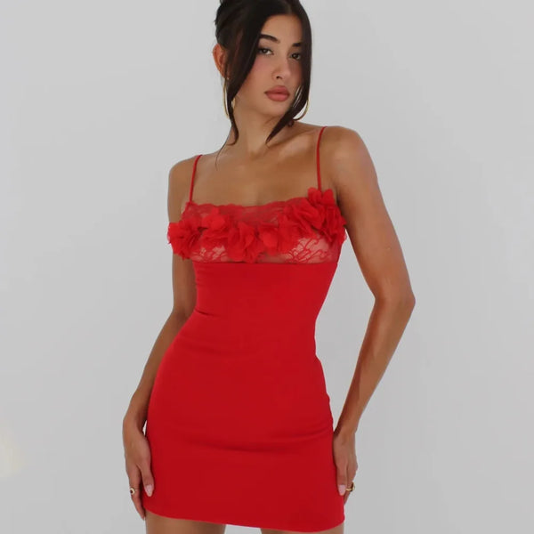 Designer Red Mini Dress