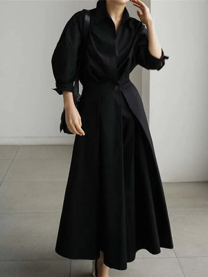Elegant Black Long Sleeve Dress