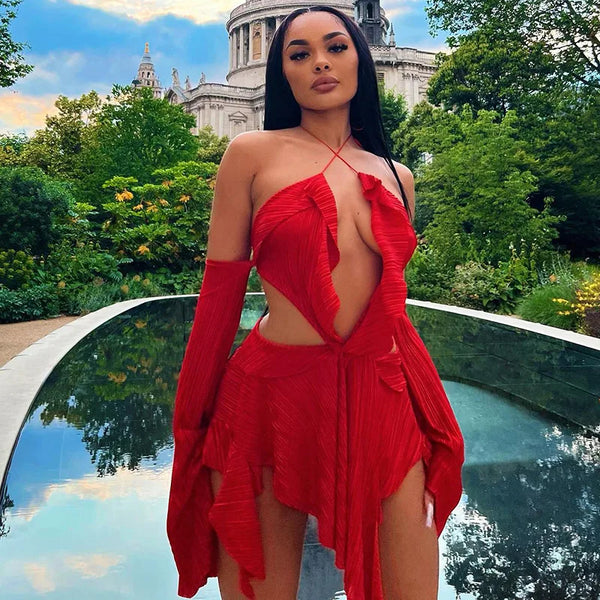 Fit and Flare Red Mini Dress