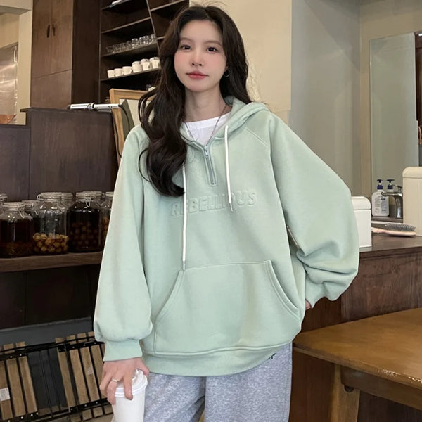 Green Y2K stylish hoodie